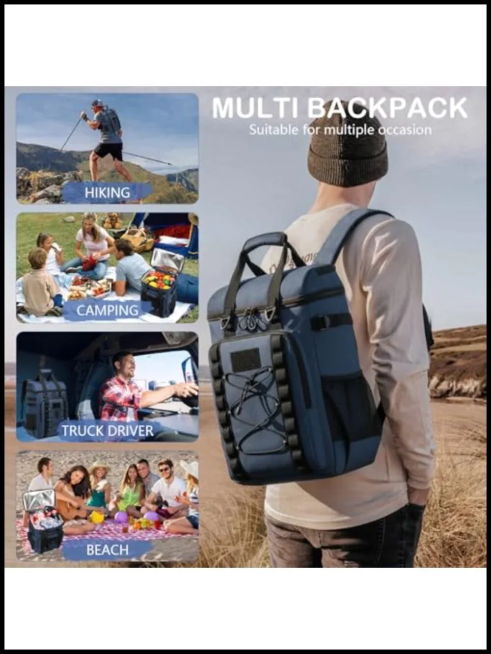Tactical Cooler Backpack Insulated Lunch Bag 50 Can Backpack